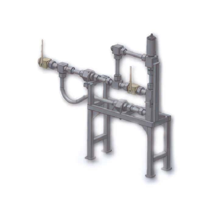 Вихідний блок для регулювання подачі газу на колонки та компенсатори тиску